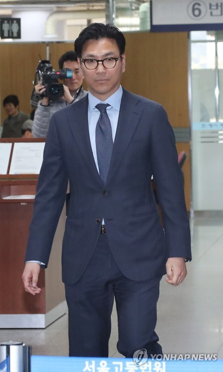 증인 출석하는 김재열 사장