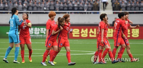 한국 여자축구, 북한과 1-1 무승부
