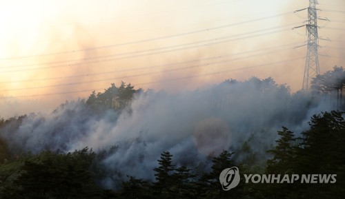 뿌연 연기와 함께 확산하는 강릉산불