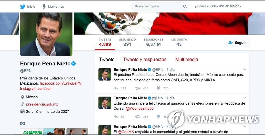 El presidente de México tuitea sobre Moon Jae-in El presidente de México tuitea sobre Moon Jae-in