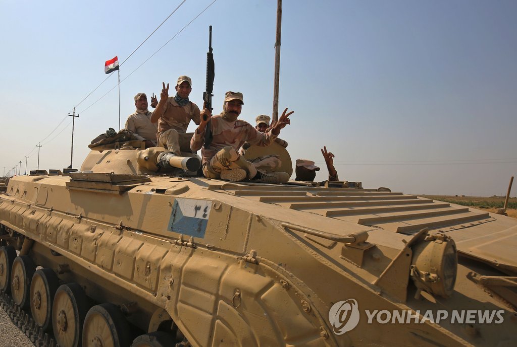 쿠르드 지역 진격하는 이라크군