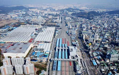 광주 송정역과 금호타이어 광주공장