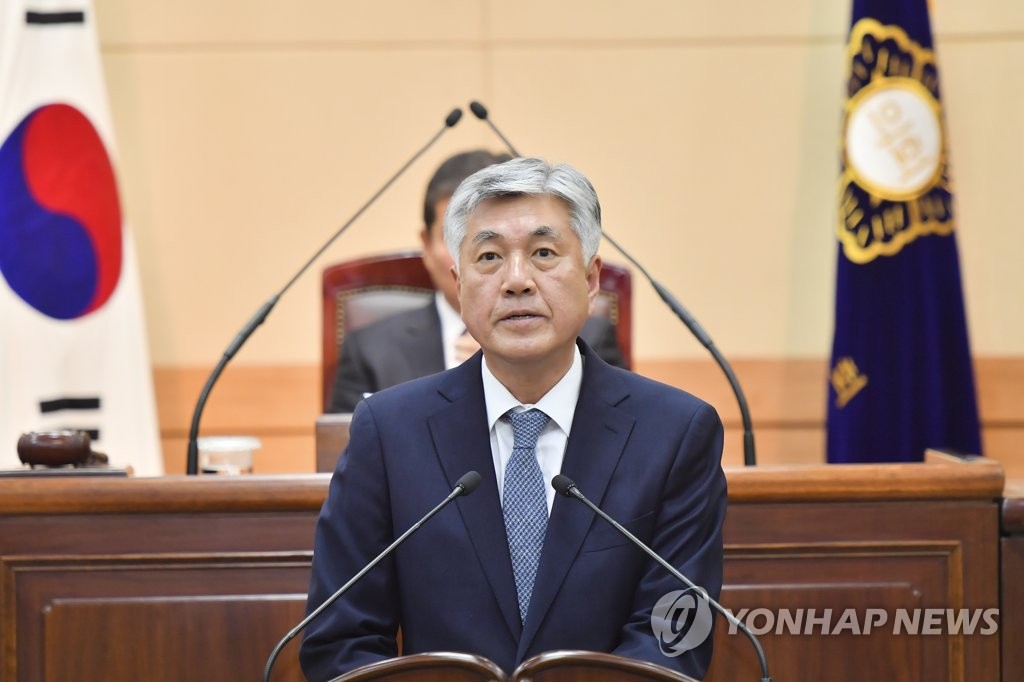시정연설 하는 최승준 정선군수