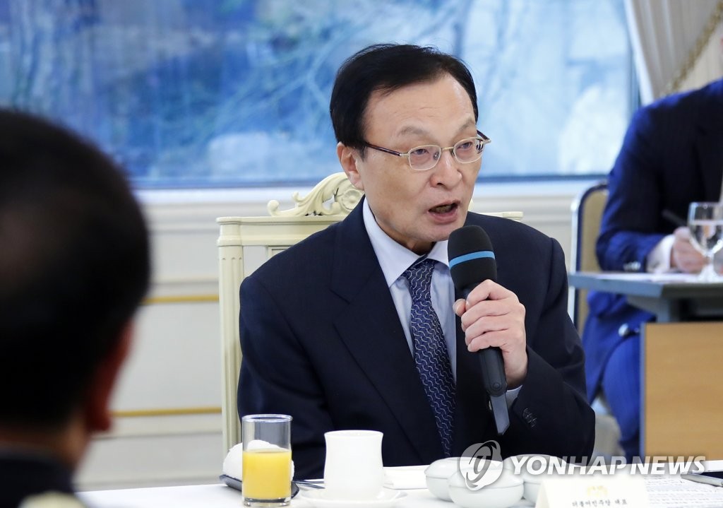 청와대 당 지도부 초청 오찬, 인사말하는 이해찬 대표