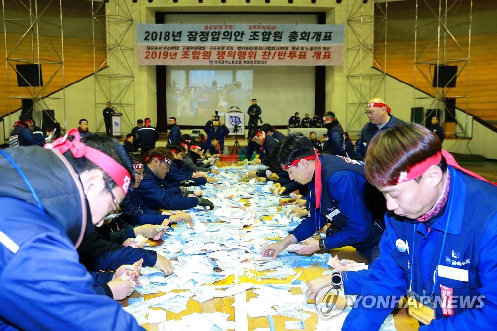 현대중 임단협 찬반투표 개표