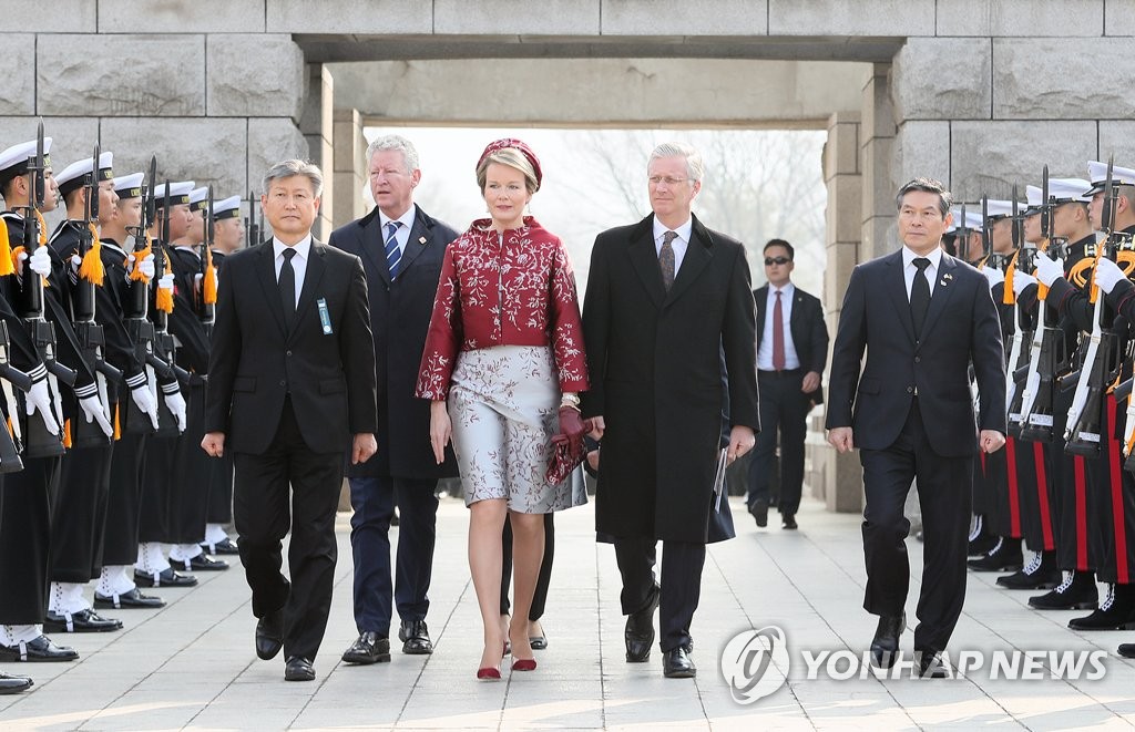 용산 전쟁기념관 찾은 벨기에 국왕 내외