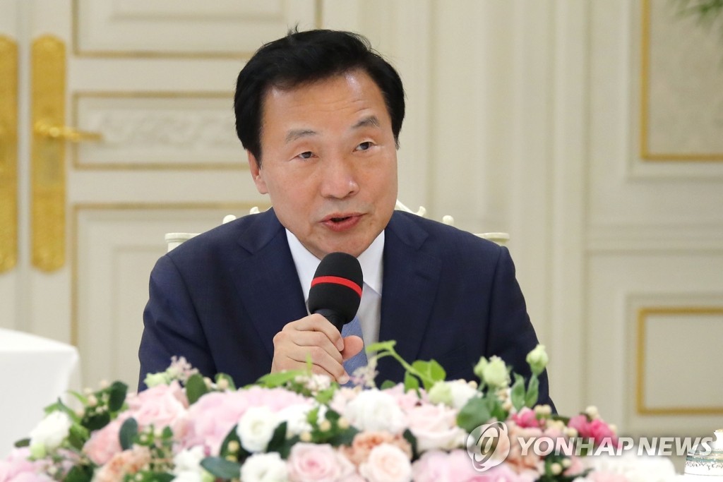 청와대에서 발언하는 바른미래당 손학규 대표