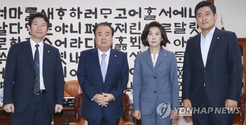 문 의장과 회동하는 교섭단체 원내대표들