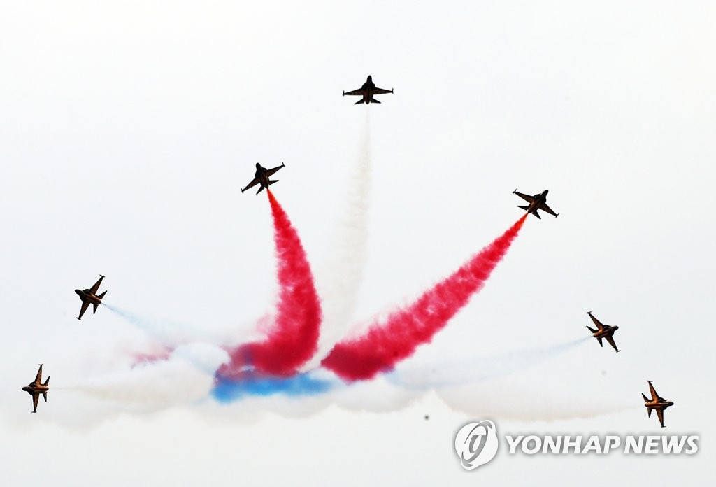 환상적인 비행 선보이는 블랙이글스