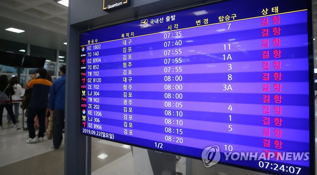 Flight cancellations on Jeju Island Flight cancellations on Jeju Island