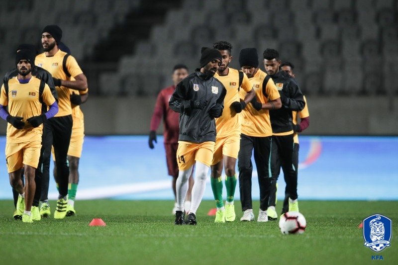 Sri Lanka nat'l football team in training Sri Lanka nat'l football team in training