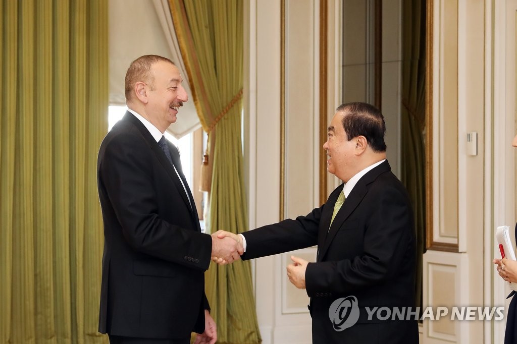 S. Korean speaker visits Azerbaijan president S. Korean speaker visits Azerbaijan president