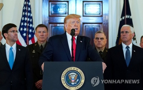 이란 사태 언급하는 트럼프 미국 대통령