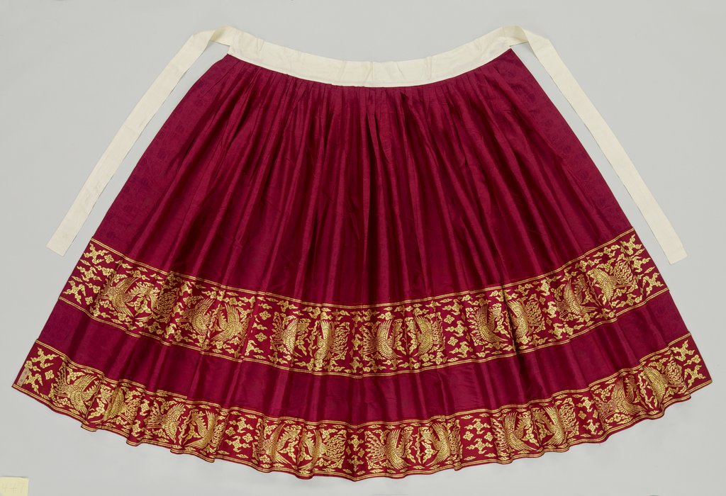 Gold-leaf skirt on display Gold-leaf skirt on display