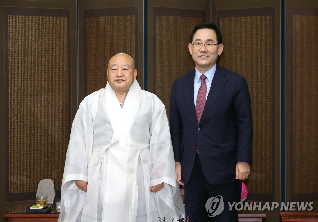 주호영 원내대표, 조계종 총무원장 원행 스님 예방