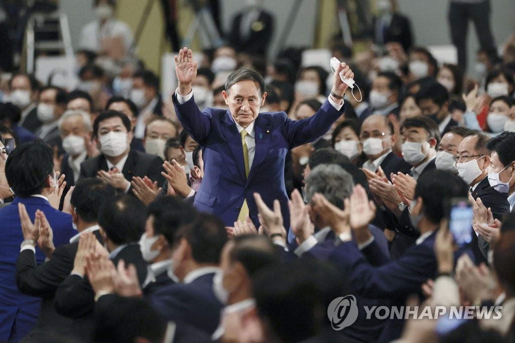 '아베 계승' 스가 일본 자민당 총재 당선