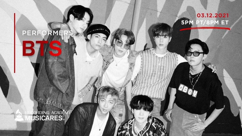 BTS, 그래미 주간 온라인 자선공연 출연