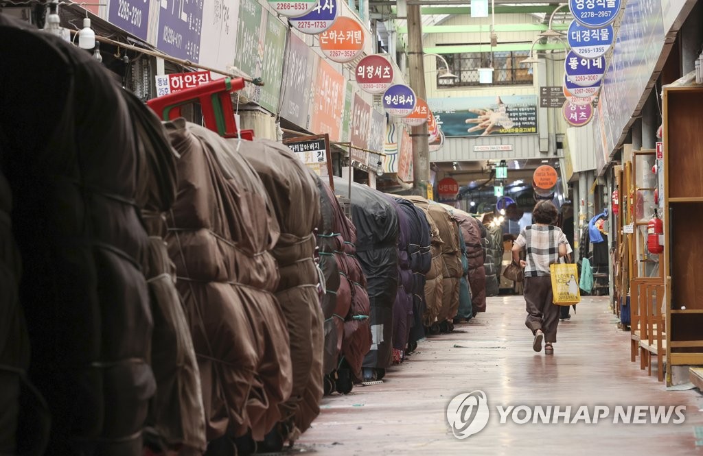 Traditional market quiet during summer vacation Traditional market quiet during summer vacation