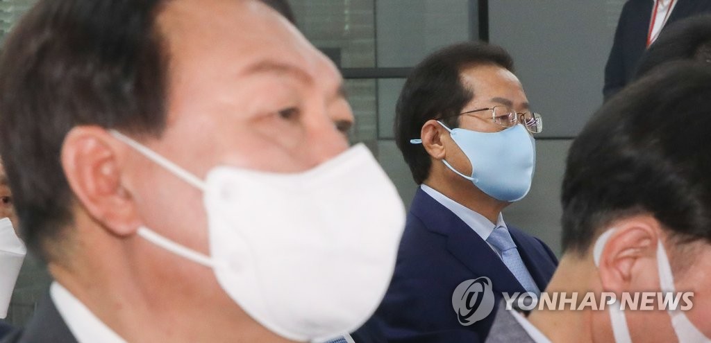 국민 약속 비전 발표회 참석한 윤석열-홍준표