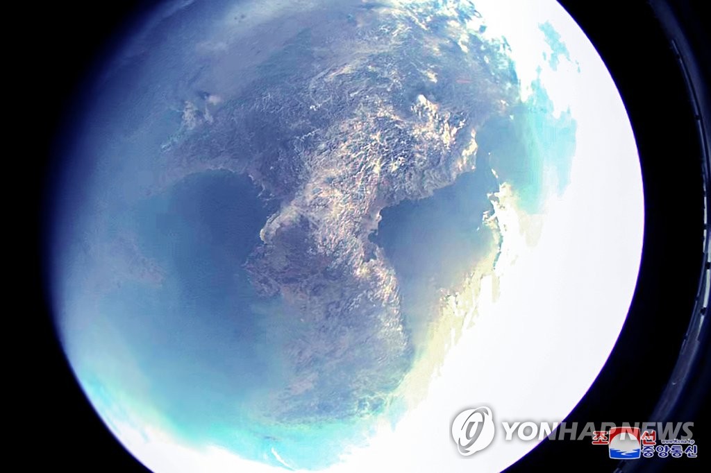 This photo, released by North Korea's Korean Central News Agency on Feb. 28, 2022, shows an image of the Earth taken by a camera during the country's test for the development of a "reconnaissance satellite" the previous day. (For Use Only in the Republic of Korea. No Redistribution) (Yonhap) 