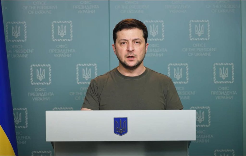 포격 규탄하는 볼로디미르 젤렌스키 우크라이나 대통령