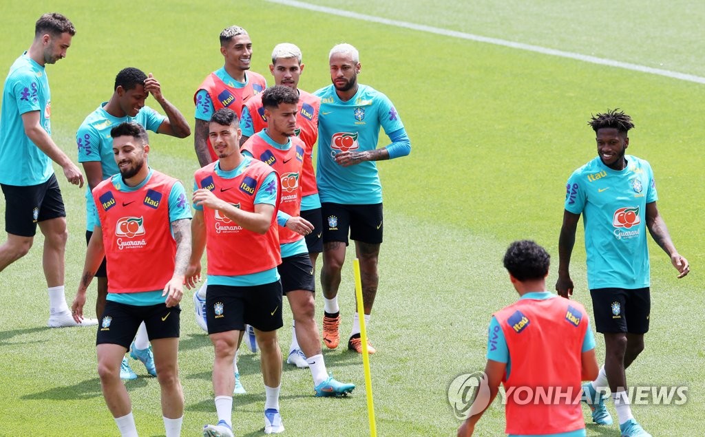 브라질 축구대표팀 이틀째 훈련
