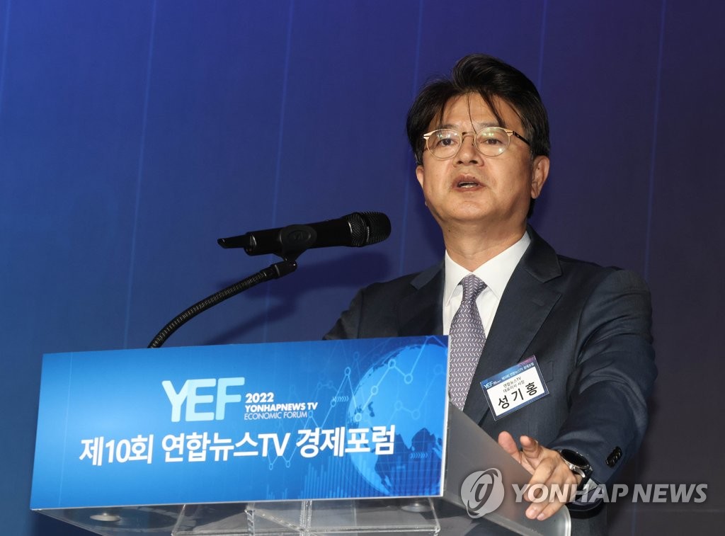 개회사하는 성기홍 연합뉴스TV 사장