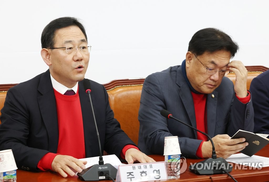 발언하는 국민의힘 주호영 원내대표
