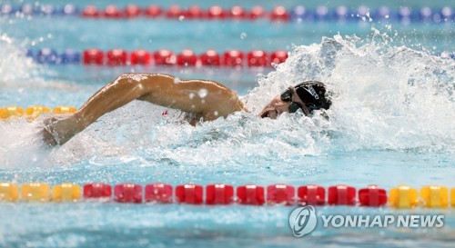 '물살 가르는 황선우'…대표선발전 자유형100m 1위