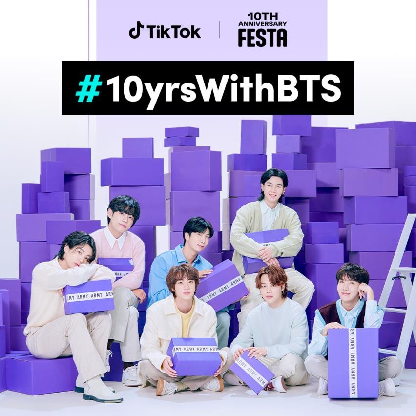 Campaña de TikTok para conmemorar el 10º aniversario de BTS Campaña de TikTok para conmemorar el 10º aniversario de BTS