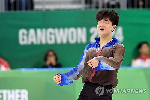 [청소년올림픽] 피겨 김현겸, 남자싱글 금메달…한국 남자 최초