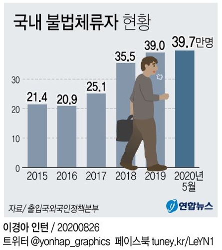 [그래픽] 국내 불법체류자 현황