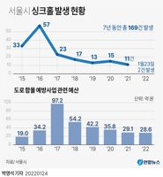[그래픽] 서울시 싱크홀 발생 현황