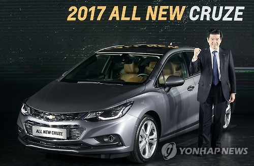 James Kim, CEO of GM Korea, introduces the all new Chevrolet Cruze compact car in a media event held in Seoul, South Korea on Jan. 17, 2017. (Photo courtesy of GM Korea)