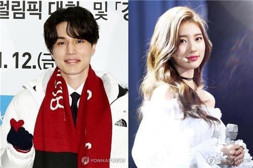 The file photos are of Lee Dong-wook (L) and Bae Suzy. (Yonhap)