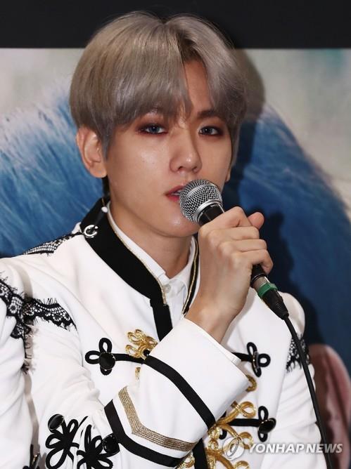 This photo of EXO member Baekhyun is provided by SM Entertainment. (PHOTO NOT FOR SALE) (Yonhap)