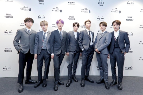 This image of BTS is provided by Big Hit Entertainment. (PHOTO NOT FOR SALE) (Yonhap)
