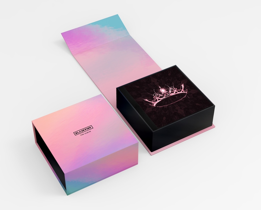 This photo provided by YG Entertainment on Aug. 28, 2020, shows a physical version of BLACKPINK's upcoming studio album, titled "The Album," to be released in October. (PHOTO NOT FOR SALE) (Yonhap) 