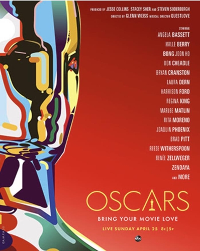 This image, posted on the Oscars' official Twitter account, shows a list of former winners and nominees who will be presenting at the upcoming ceremony on April 25, 2021. (PHOTO NOT FOR SALE)(Yonhap)