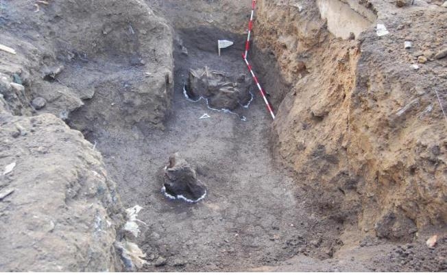 Shown in this photo released by the Ministry of National Defense on March 11, 2022, is an excavation site of fallen Korean War soldiers in Seongnam, south of Seoul. (PHOTO NOT FOR SALE) (Yonhap)