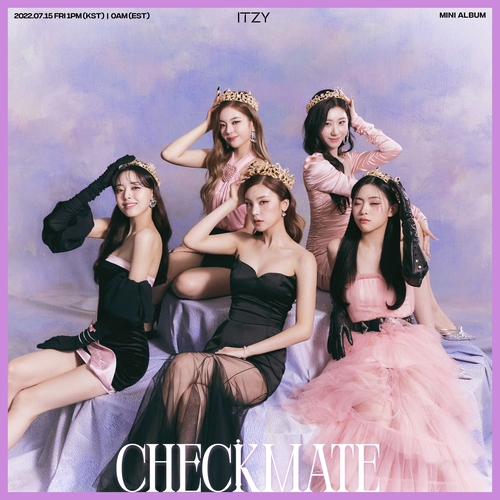 This photo provided by JYP Entertainment shows a teaser image of ITZY's upcoming EP titled "Checkmate." (PHOTO NOT FOR SALE) (Yonhap)