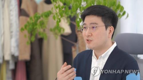 Shin Ki-young, CEO of Designovel, speaks during an interview with Yonhap News Agency in Seoul on March 13, 2023. (Yonhap)