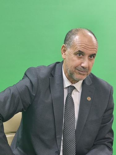 Ahmed Abaddi, the secretary general of the Mohammedian League of Religious Scholars of Morocco, speaks during an interview with Yonhap News Agency on Sept. 19, 2023. (Yonhap)
