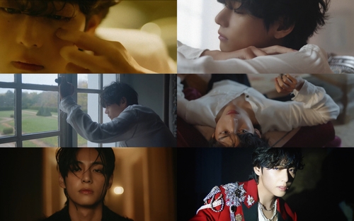 Scenes from the music video of BTS member V's "Winter Ahead" are seen in this image provided by BigHit Music. (PHOTO NOT FOR SALE) (Yonhap)