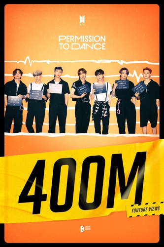 Le clip vidéo de «Permission to Dance» du groupe K-pop Bangtan Boys (BTS) a franchi le seuil des 400 millions de vues sur YouTube.