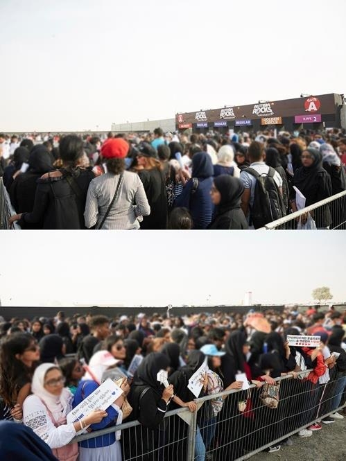 ライブを見るため集まった現地のファン（事務所提供）＝（聯合ニュース）