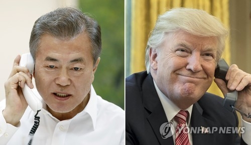 韓米首脳が電話会談　朝米会談前に非核化調整か