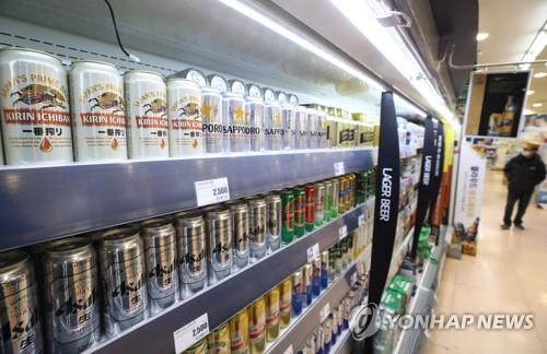 ソウル市内のスーパーで販売されている日本ビール（資料写真）＝（聯合ニュース）