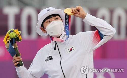 韓国・安山　五輪アーチェリー史上初の３冠達成