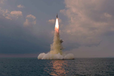 朝鮮中央通信は２０日、国防科学院が１９日に新型ＳＬＢＭの発射実験を実施したと伝えた＝（朝鮮中央通信＝聯合ニュース）≪転載・転用禁止≫